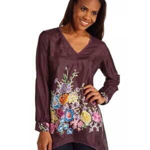NWOT Johnny Was Sleeve Tab V-neck Tunic, Sm $189 D10